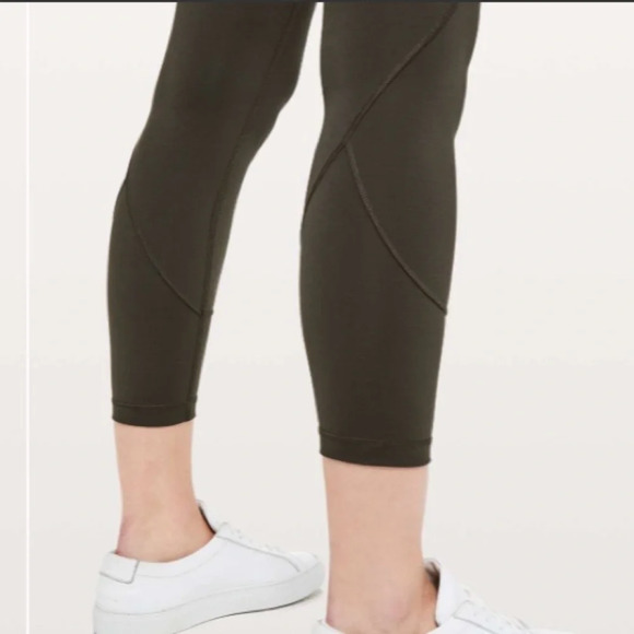 Lululemon In Movement 7/8 Tight *Everlux 25" Dark Olive Green 21686 - Picture 6 of 14